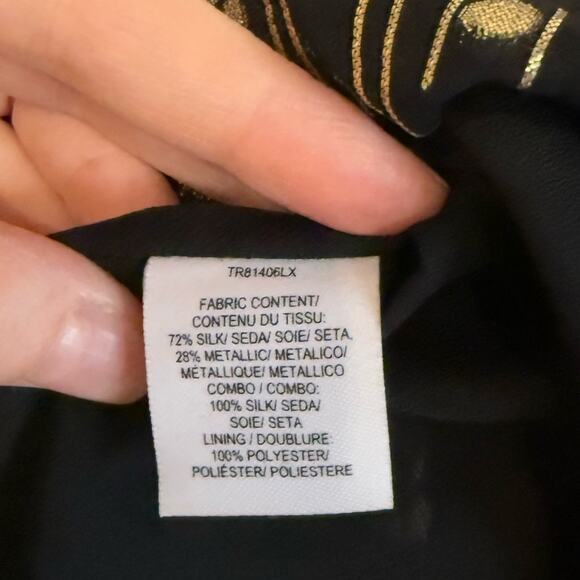 10 Crosby Derek Lam Black and Gold Polka Dot Asymmetrical Ruffle Mini Skirt - Picture 6 of 7